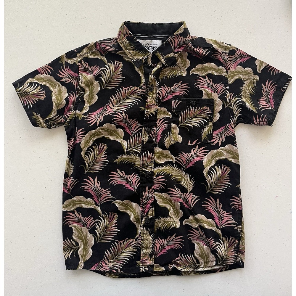 Craft + Flow Voyage Hawaiian  Button Up Shirt Boys Size 5